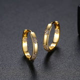 Elegant Huggie Hoop Earrings Inlaid Zircon Plated Delicate Jewelry For Women Girls Gift 1Pair Provain Shop