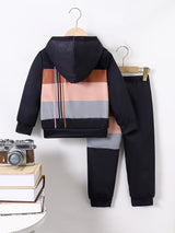 Comfy Fall Boys Colorblock Hoodie  Jogger Set Provain Shop