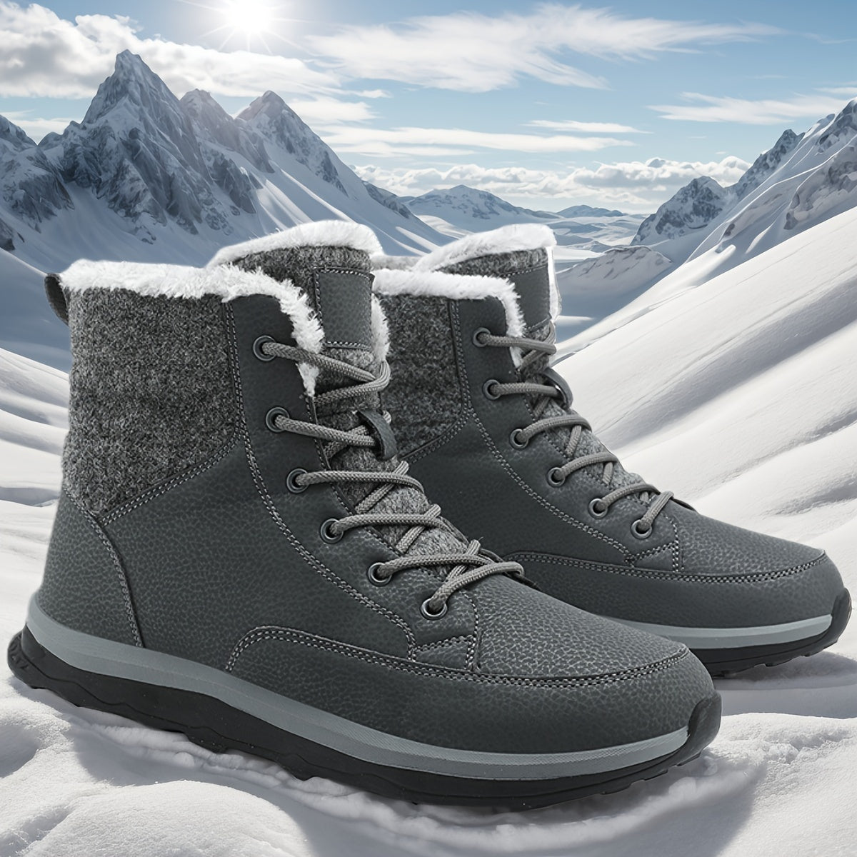 Mens WaterResistant Winter Boots with Warm Lining Provain Shop