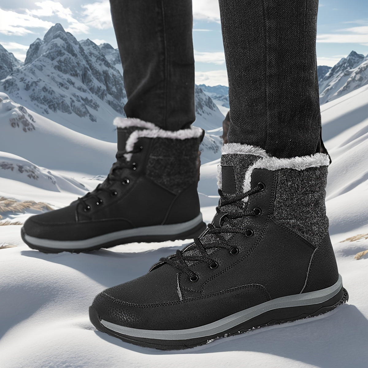 Mens WaterResistant Winter Boots with Warm Lining Provain Shop