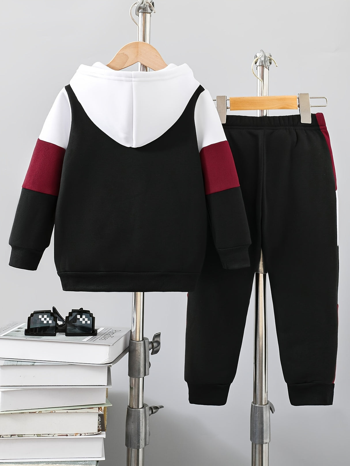 Boys Color Block Fleece Hoodie and Joggers Set Provain Shop