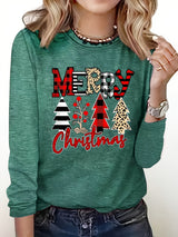 Womens Cozy Christmas Letter Print Sweatshirt Provain Shop