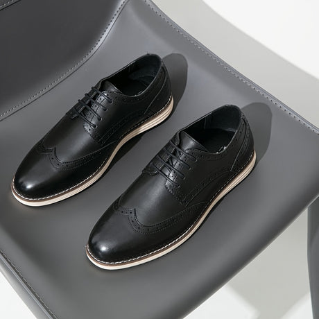 Elegant Men's Wing-tip Brogues - Durable PU Leather, Comfort Fit, Lace-Up Closure - Ideal for Business & Daily Office Wear Provain Shop