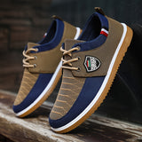 Elevate Your Walk: English-Style Men's Canvas Sneakers - Comfortable, All-Season, Solid-Color Lace-ups provain