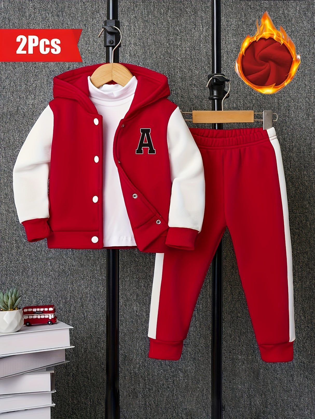 Boys Color Block Varsity Jacket and Pants Set Provain Shop