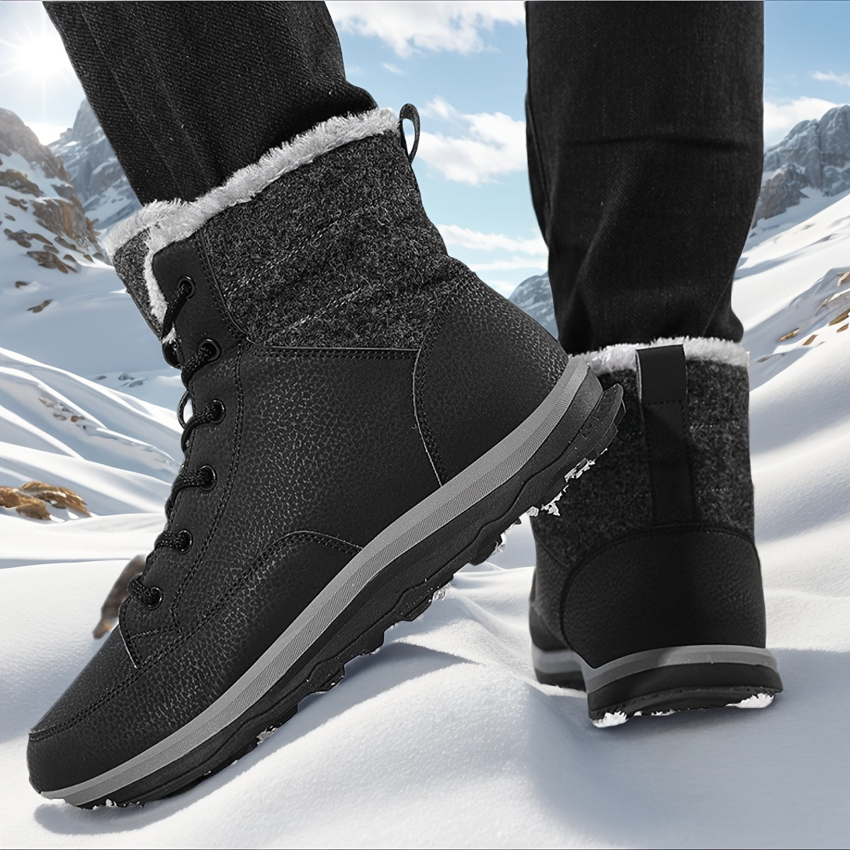 Mens WaterResistant Winter Boots with Warm Lining Provain Shop