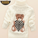 Provain Shop Child's Winter Delight: Cozy Bear Fleece Turtleneck - Stylish, Comfortable & Easy-Care, Unisex Knit Sweater 