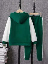 Boys Color Block Varsity Jacket and Pants Set Provain Shop