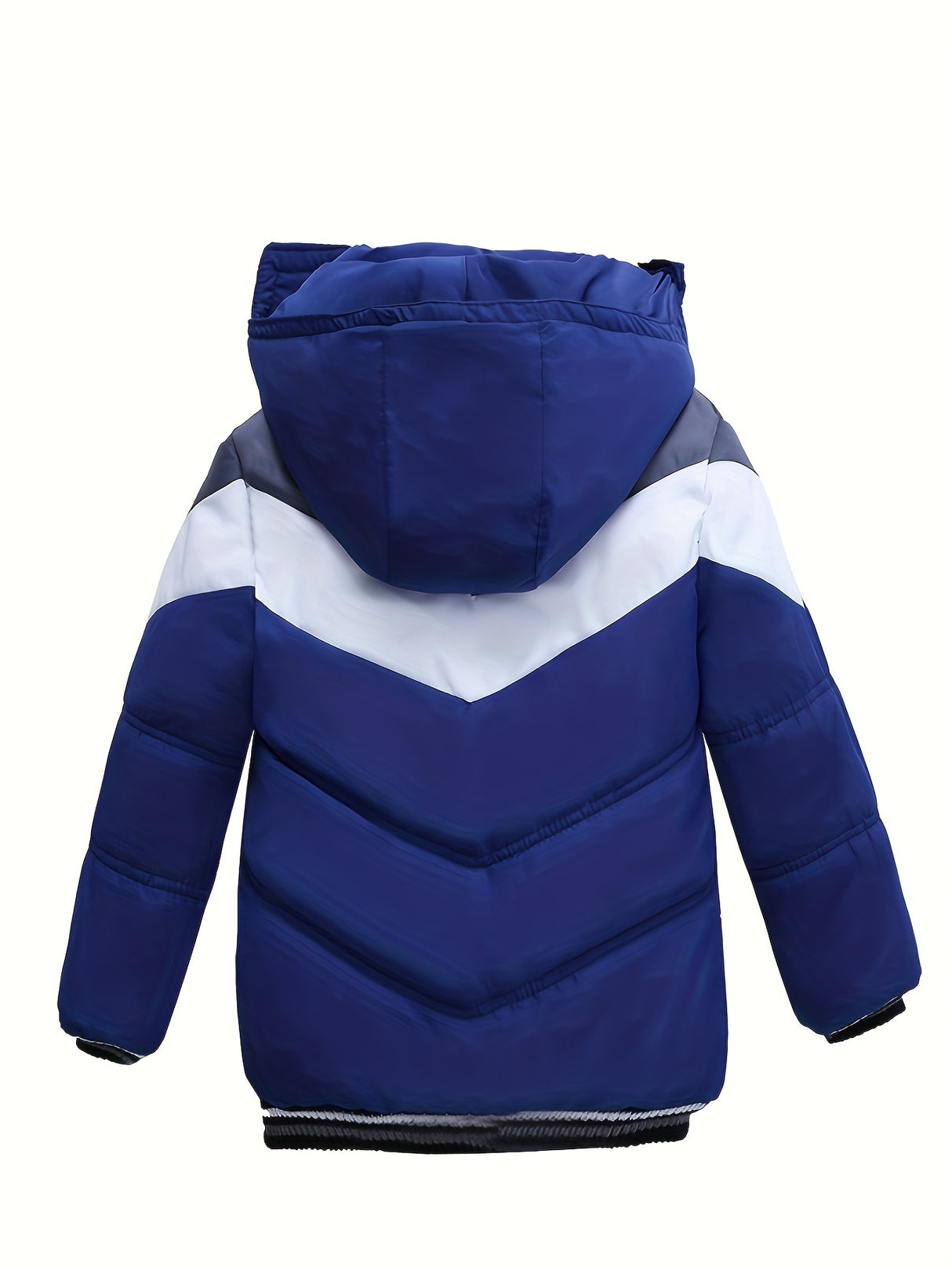 Provain Shop Boys' Stylish Hooded Down Jacket - Warm, Fleece-Lined Zip-Up Coat for Winter Outdoors - Ideal Gift 