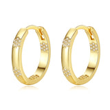 Elegant Huggie Hoop Earrings Inlaid Zircon Plated Delicate Jewelry For Women Girls Gift 1Pair Provain Shop