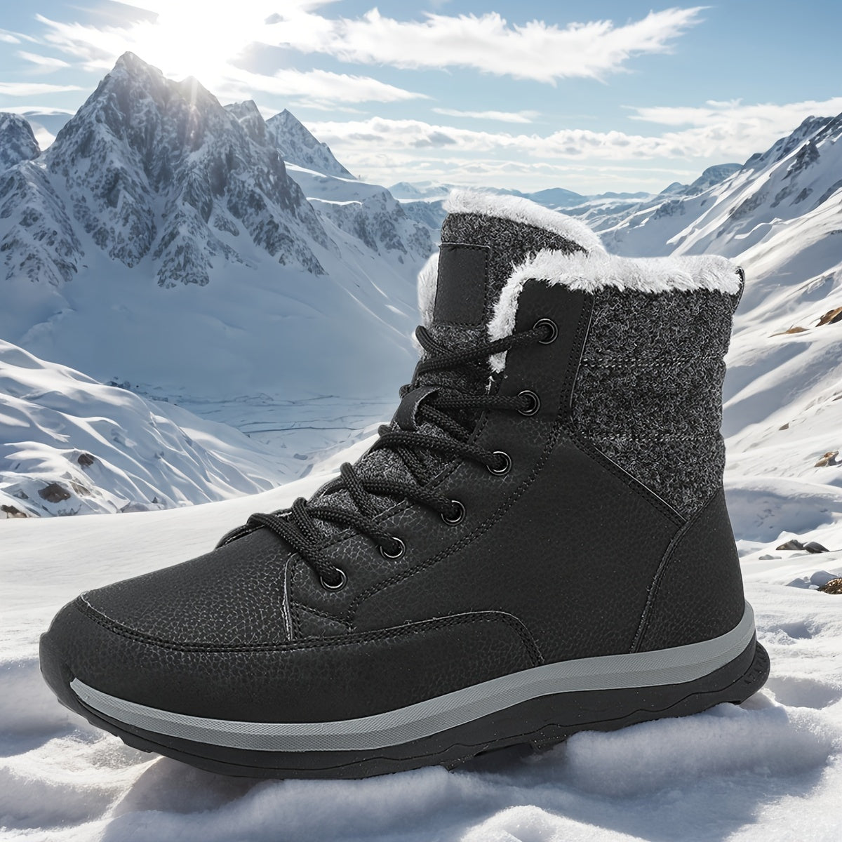 Mens WaterResistant Winter Boots with Warm Lining Provain Shop