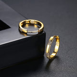 Elegant Huggie Hoop Earrings Inlaid Zircon Plated Delicate Jewelry For Women Girls Gift 1Pair Provain Shop