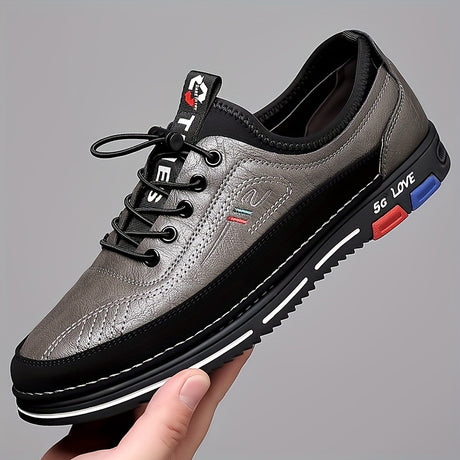 Plus Size Men's All-Season Skate Shoes - Comfort-Fit Microfiber Leather with Durable Rubber Sole provain