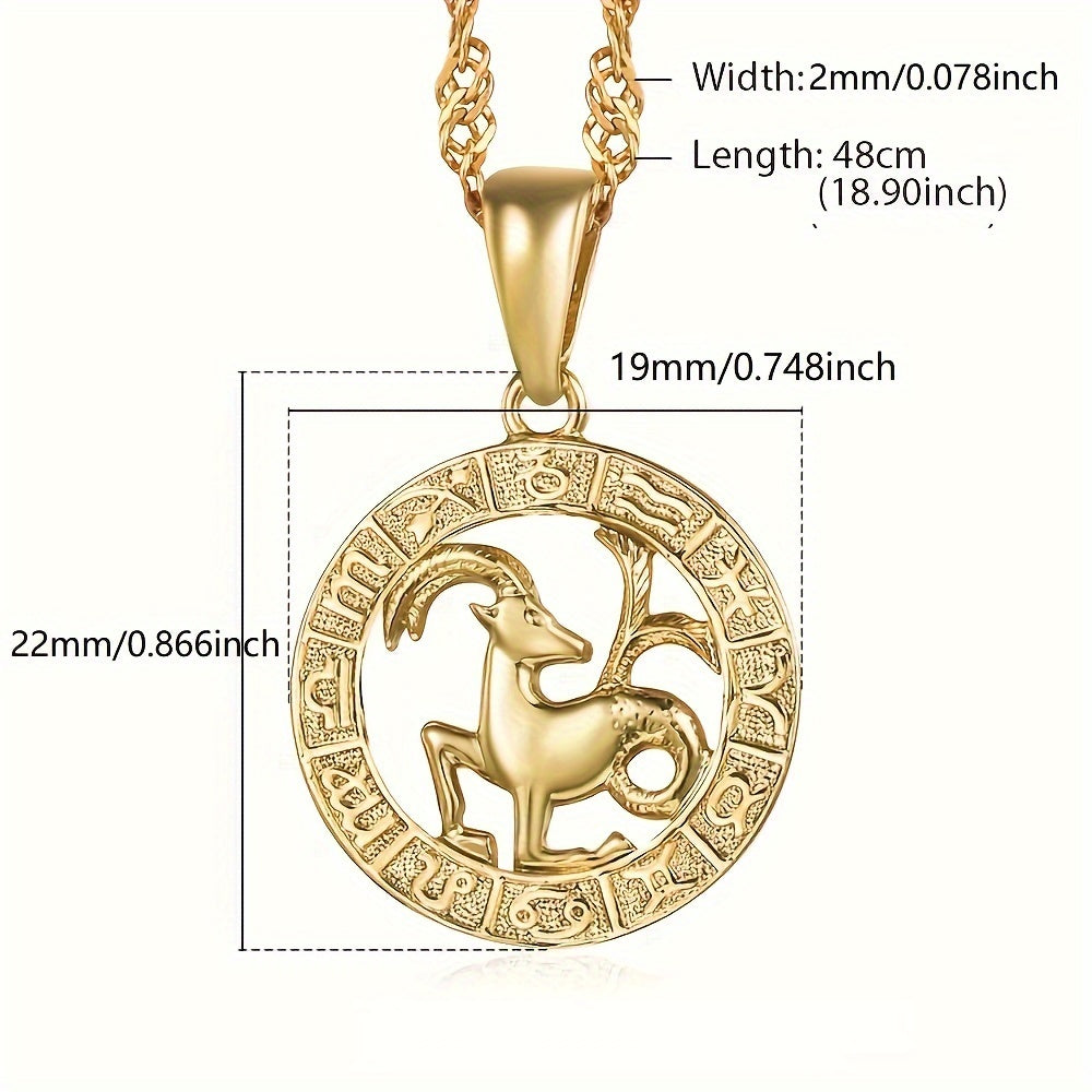 12 Horoscope Zodiac Sign Pendant Necklaces For Women Men Golden Color Aries Leo 12 Constellations Jewelry Gifts Provain Shop