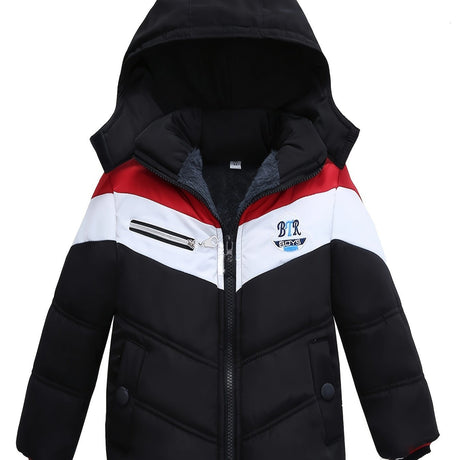 Boys' Stylish Hooded Down Jacket - Warm, Fleece-Lined Zip-Up Coat for Winter Outdoors - Ideal Gift Provain Shop