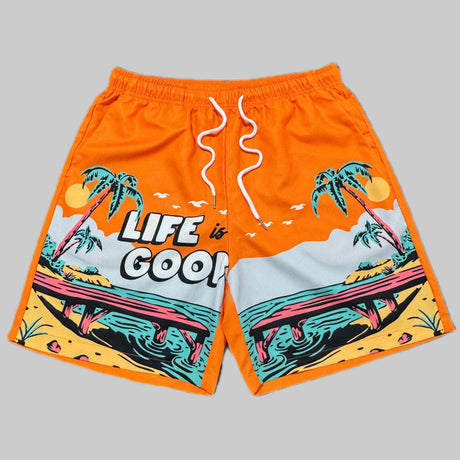 Provain Shop Mens Cartoon Beach Shorts - Vibrant Prints, Ultra-Loose & Quick Dry - Perfect for Summer Activewear, Surfing & Beach Holidays - Adjustable Drawstring, Lightweight Comfort 