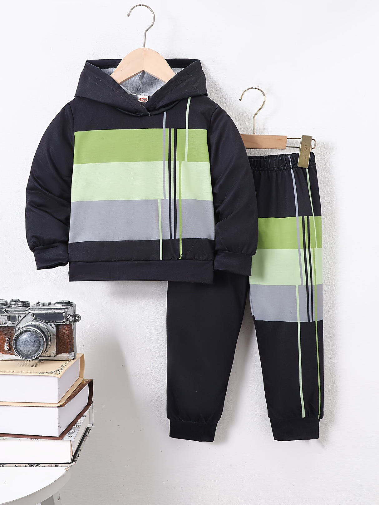 Comfy Fall Boys Colorblock Hoodie  Jogger Set Provain Shop